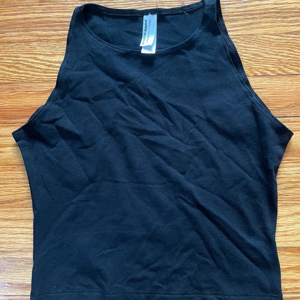 American Apparel Black Crop Top